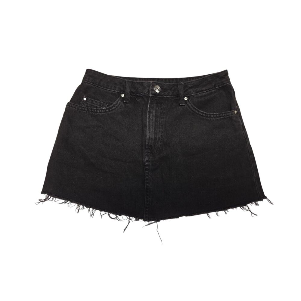 Divided Black Frayed Hem Denim Shorts